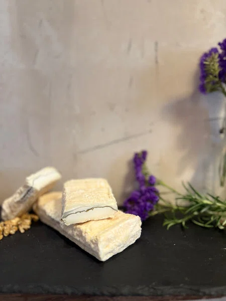 Brique Sakura – Französischer Ziegenrohmilchkäse mit japanischem Kirschblatt, 220 g